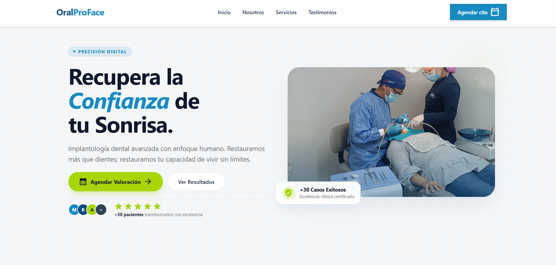 Captura de pantalla del proyecto Oralproface